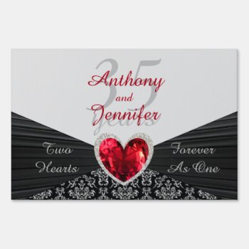 Personalized Any # Wedding Anniversary Yard Sign by ChickiePlates at Zazzle