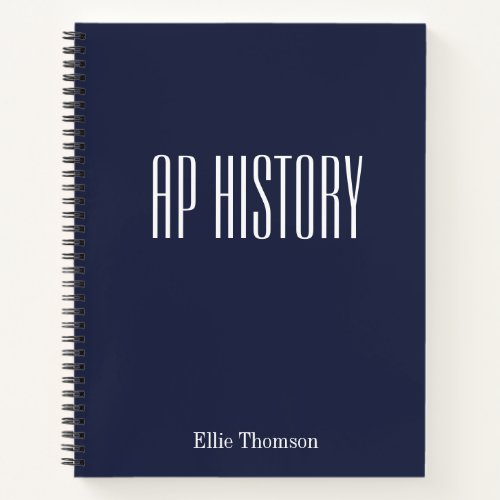Personalized AP History Lined Paper Simple Design Notebook