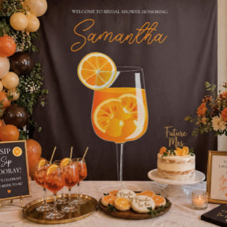 Personalized Aperol Spritz Bridal Shower Backdrop