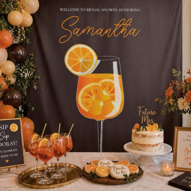 Personalized Aperol Spritz Bridal Shower Backdrop (Creator Uploaded)