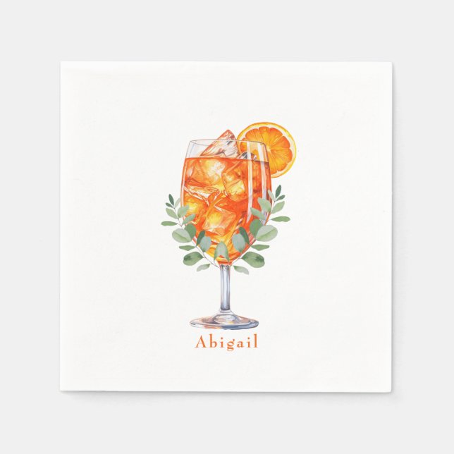 Personalized Aperol  Spritz Shower  Napkins (Front)