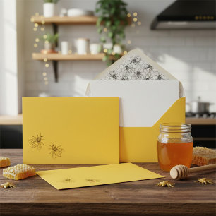 Personalized Apiary Yellow Bee Envelope
