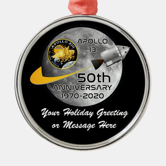 PERSONALIZED Apollo 13 - 50th Anniversary Metal Ornament (Front)