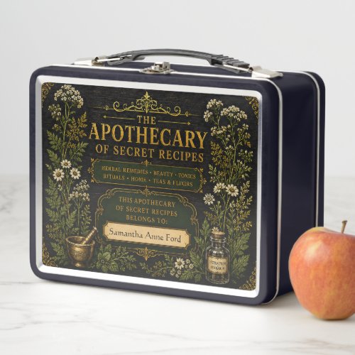 Personalized Apothecary Witch Spells & Recipes  Metal Lunch Box