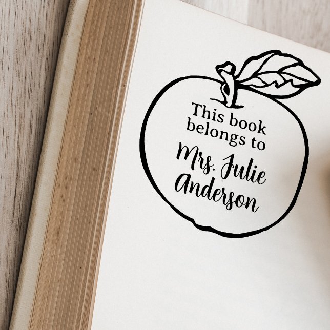 Personalized Apple Book Stamp for Teachers (Creator Uploaded)