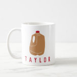 Personalized Apple Cider Jug Illustration Coffee Mug<br><div class="desc">Whether it's apple cider or pumpkin spice latte enjoy your favorite fall beverages in style with this personalized coffee mug featuring a simple,  realistic style illustration of a gallon jug of apple cider.</div>