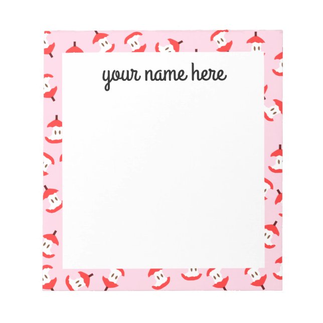 Personalized Apple Core Notepad (Front)