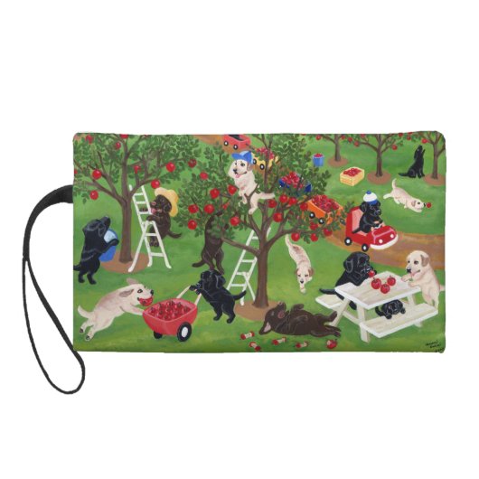 Personalized Apple Farm Labradors Wristlet Purse (Back)