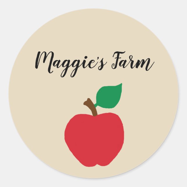 Personalized Apple Farm Party Stickers (Front)