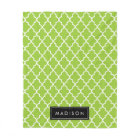Personalized Apple Green and Black Quatrefoil