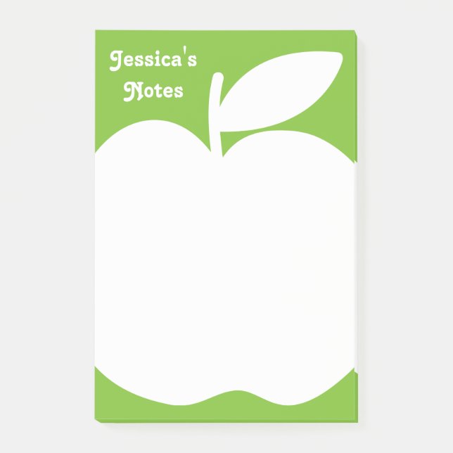 Personalized apple green Post-it® notes (Front)