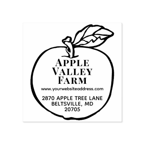 Personalized Apple Orchard Return Address Rubber Rubber Stamp