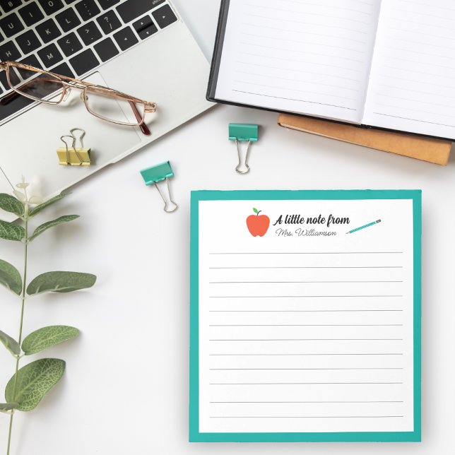 Personalized Apple Pencil Teacher Appreciation Notepad (Creator Uploaded)