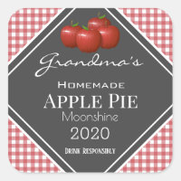 Personalized Apple Pie Moonshine Checkered Label