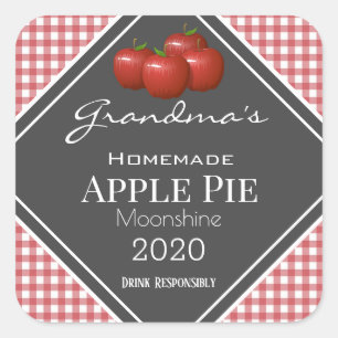 Personalized Apple Pie Moonshine Checkered Label