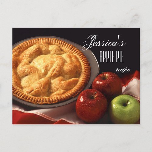 Personalized Apple Pie or Dessert Recipe Postcard