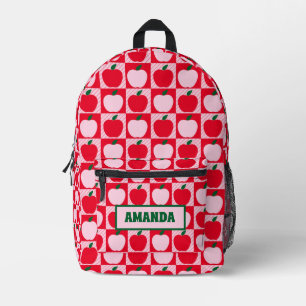 Personalized Apple Printed Backpack