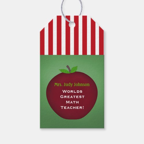 Personalized Apple Teacher Gift Tags