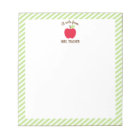 Personalized Apple Teacher Notepad, Green