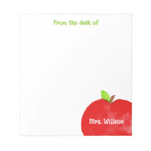 Personalized Apple Teacher Notepad kindergarten