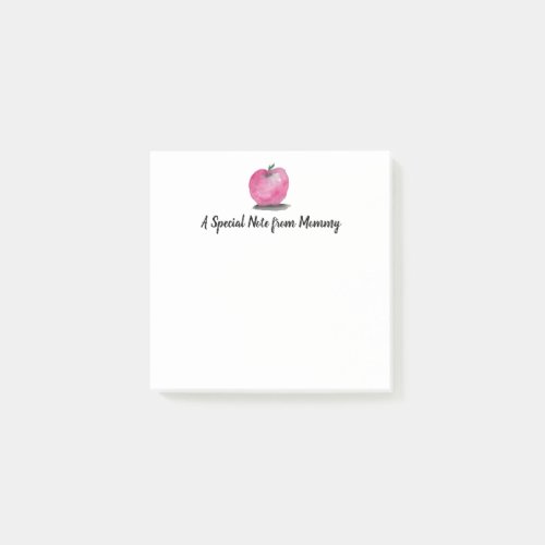 Personalized apple watercolor A special note Mommy