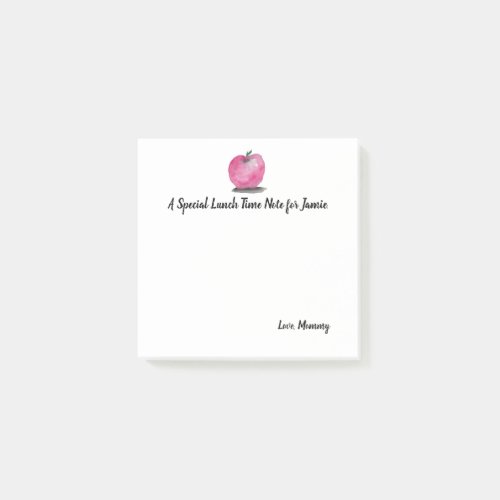 Personalized apple watercolor School note from mom