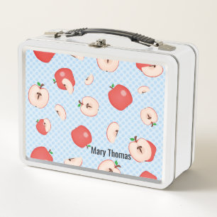 Personalized Apples and Dots Teachers Metal Lunch Box
