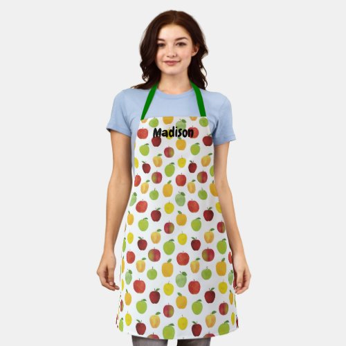 Personalized Apples Fruit All_Over Print Apron