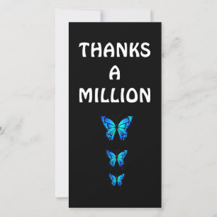Personalized Appreciation Blue Butterfly Thank You Card