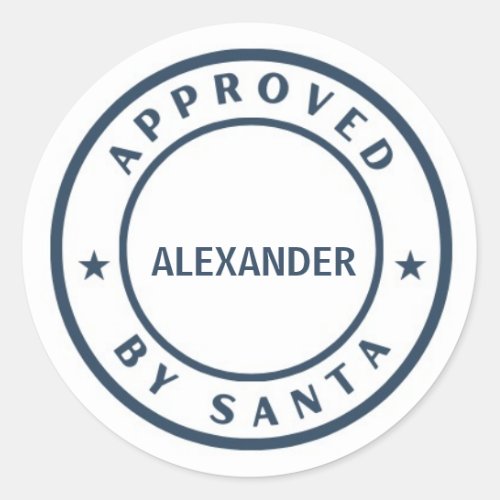 Personalized Approved By Santa Christmas Classic Round Sticker