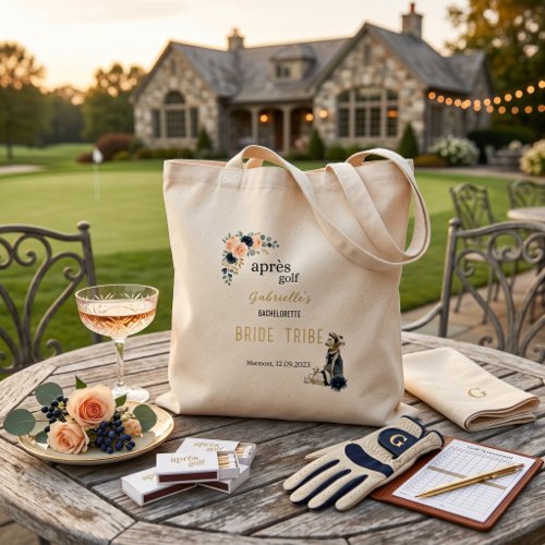 Personalized Après Golf Bachelorette Bride Tribe Tote Bag