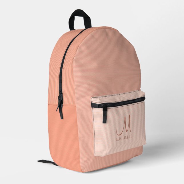 Personalized Apricot Color Tones Template Trendy Printed Backpack (Back Corner Left)