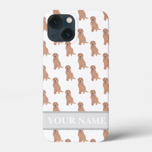 Personalized Apricot Red Golden Doodle Dog  iPhone 13 Mini Case