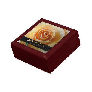 Personalized Apricot Rose Wedding Gift Box