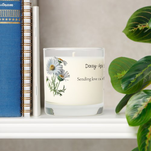 Personalized April Birth Flower Birthday Gift Scented Candle