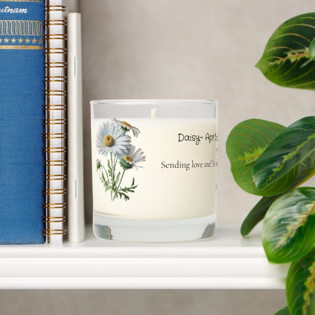 Personalized April Birth Flower Birthday Gift Scented Candle (Shelf)