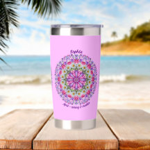 Personalized April Birth Flower Sweet Pea Mandala