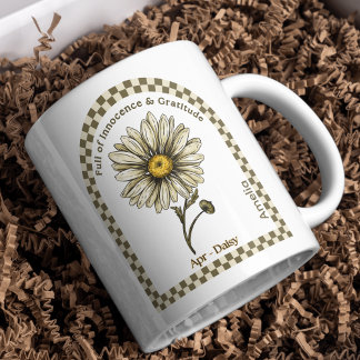 Personalized April Birth Month Flower Coffee Mug