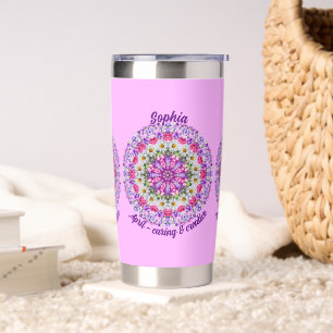Personalized April Birth Month Flower Daisy Insulated Tumbler