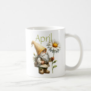 Personalized April Birth Month Garden Gnome Coffee Mug