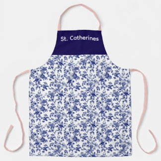 Personalized Apron blue toile design