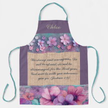 Personalized Apron - Colorful Glitter Flowers