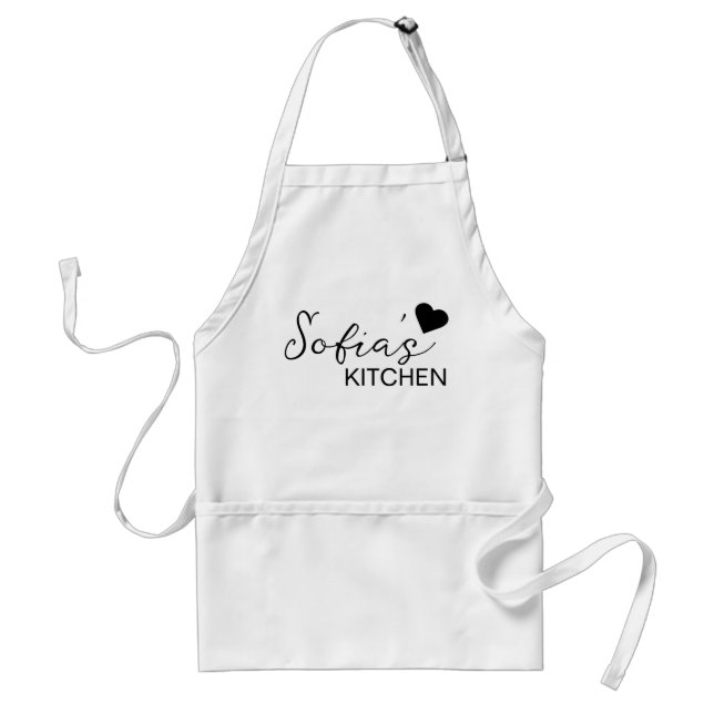 Personalized Apron, Custom Name Apron, Personalize Adult Apron (Front)