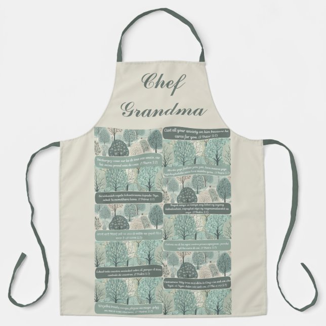 Personalized Apron - Multilingual Bible Verse (Front)
