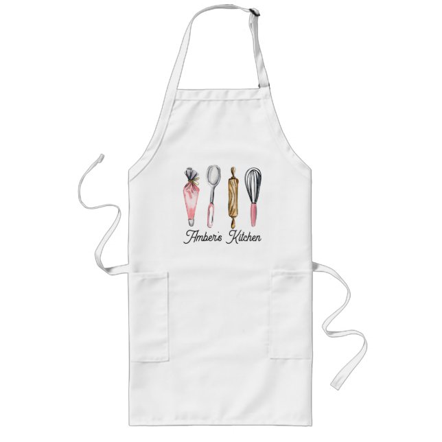 Personalized Apron, Name Apron, Custom Name Long A Apron (Front)