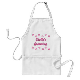 Personalized Apron With Pink Paw Prints