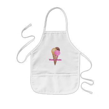 Personalized Apron With Yummy Ice-cream Cone! by myMegaStore at Zazzle