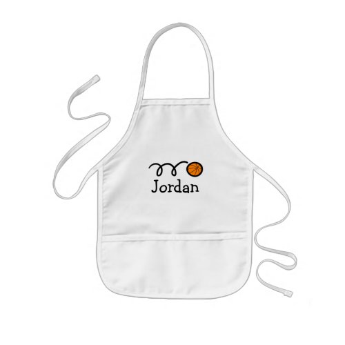 Personalized aprons for kids  Basketball design