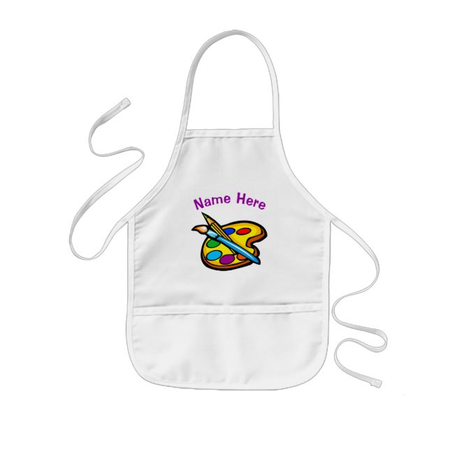 Personalized Aprons for Kids with Paint Pallet (Front)