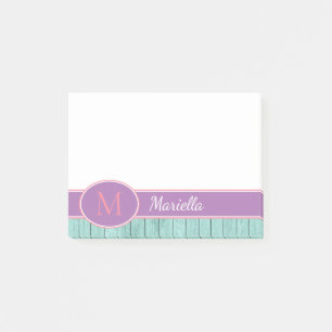 Personalized Aqua and Lavender Post-it Notes